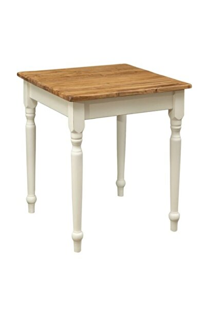 Tuscan Masa fixa, L90 *90 *H78 cm, culoare natur/alb antic, Lemn Masiv