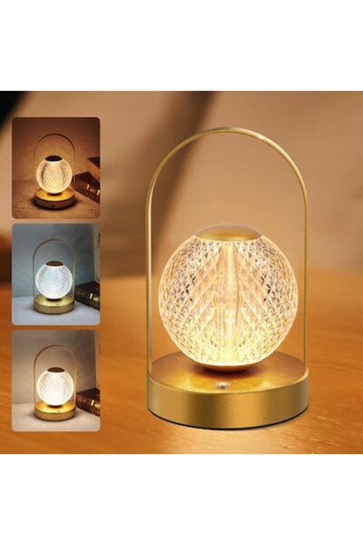 EXTRASTAR Lampă de masă LED cu sferă de cristal, EXTRASTAR, reîncărcabilă, ta...