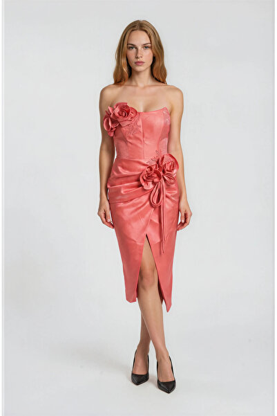 Vanni Couture Rochie Peach Midi