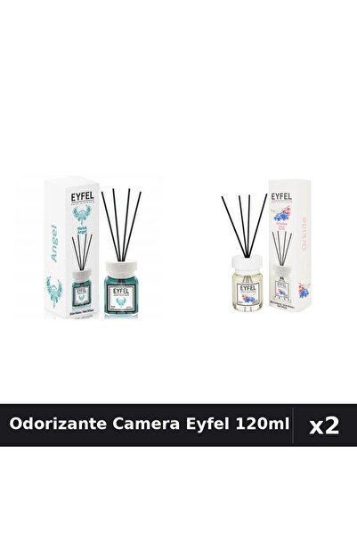 Eyfel Set 2 Odorizante Camera cu Betisoare 120ml - Angel, Orhidee, Parfum Intens