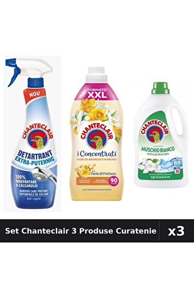 Chanteclair Set 3 Curatenie - Detartrant 625ml, Detergent 1575ml, Balsam 1800ml