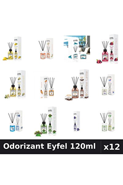 Eyfel Set 12 Odorizante Camera cu Betisoare - 12 Arome Asortate, 120ml