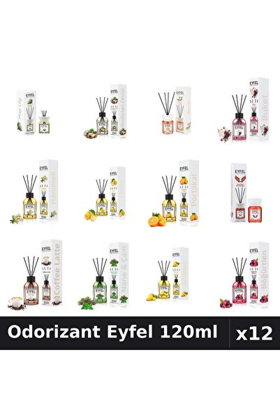 Eyfel Top Bottom Set of 12 Room Air Fresheners with Sticks - 12 Assorted Frag...