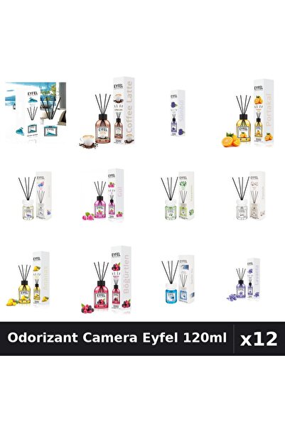 Eyfel Top Bottom Set of 12 Room Air Fresheners with Sticks - 12 Assorted Frag...
