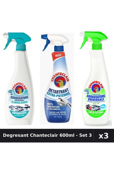 Chanteclair Set 3 Degresant Universal 600ml - Anti-Miros, Lamaie, Detartrant ...