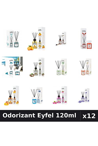 Eyfel Set 12 Odorizante Camera cu Betisoare - 12 Arome Asortate, 120ml