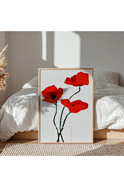 Tuba Decor Едноделна картина с дървена рамка: нежно цвете във ваза