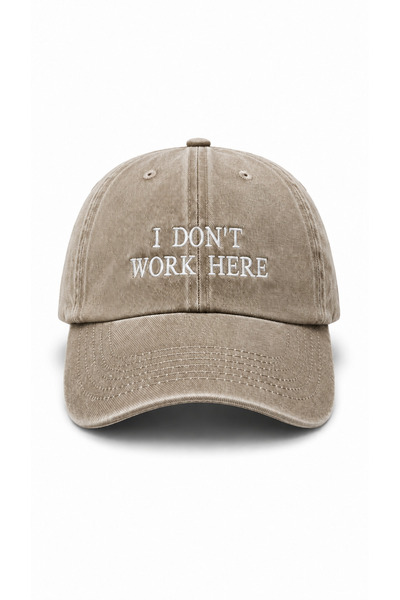 WeavedCo "I Don'T Work Here" Embroidered Vintage Washed Cap Hat