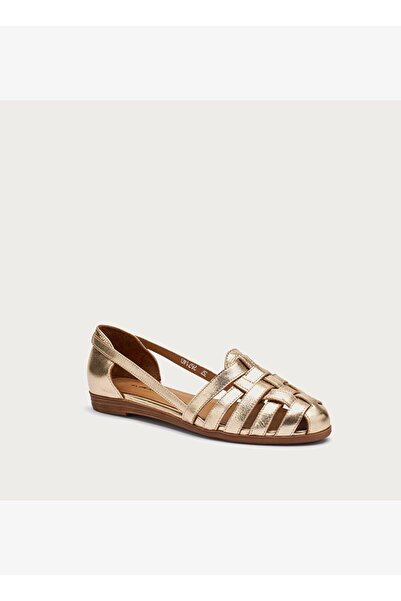 Frau Kadın Sandalet 03V1 LAMINATED LEATHER CAGED BALLET FLATS