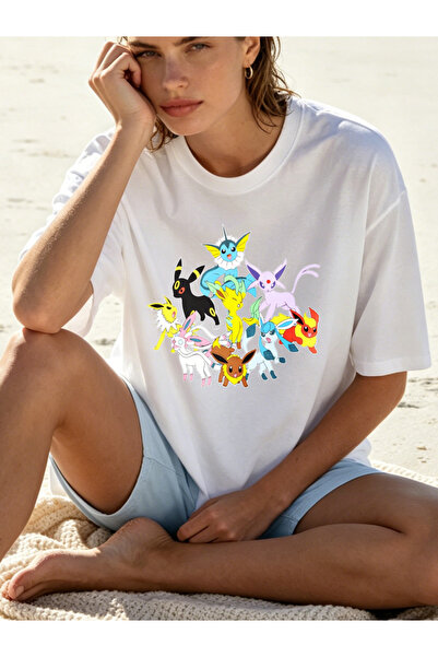 Fleck Womens T Shirts Pokemon Characters Graphic Print Casual Summer Style Un...