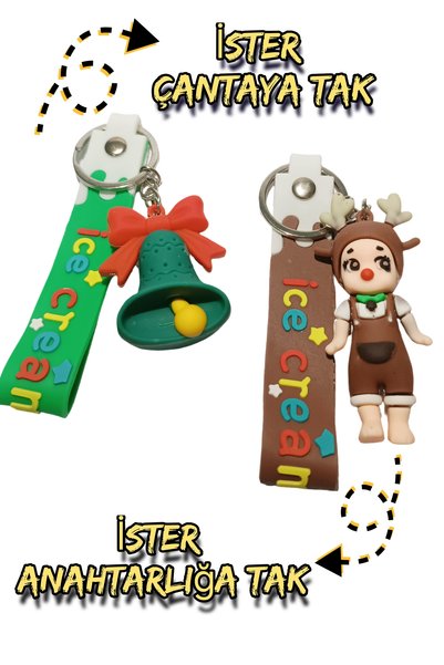 Pix Art On Christmas Themed Keychain 2 Pieces Will Be Sent
