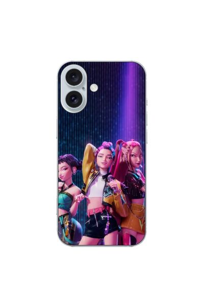 OEM Husa compatibila cu Apple iPhone 16 Silicon Gel Tpu Model KPop Demon Hunt...