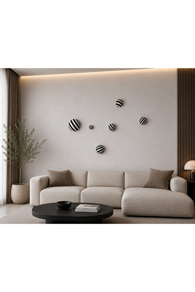 CLAYRAA Modern Duvar Dekoru 3D Top Set – Minimal Salon Duvar Süsü, Dekoratif ...