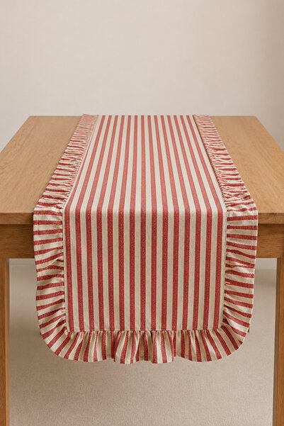 Mirilliahome Striped Linen Runner 40X150 cm – Decorative Table Runner with Ru...