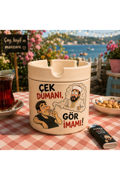 DKY Esprili Komik Resim ve Yazılı Küllük Kültablası