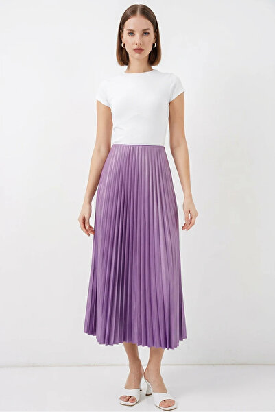 buğrahayalin Women's Pleated Lilac Skirt