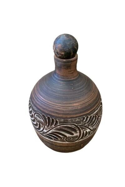 OEM Red Clay Jug/Flask with Engobe 1L