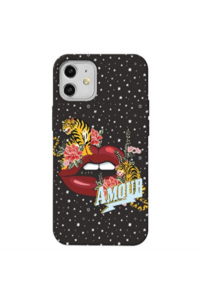 Other Apple iPhone 12 Amour Black Colored Silicone TPU Θήκη