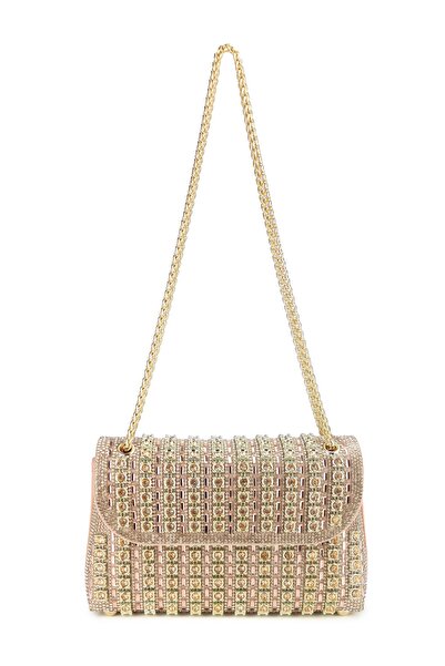 OEM Elegant pink evening clutch bag with rhinestones