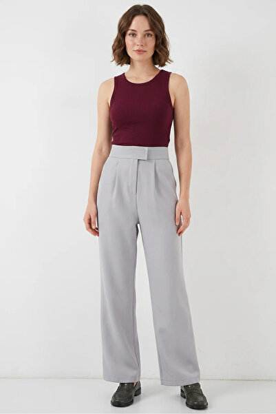 buğrahayalin Women's High Waist Gray Trousers
