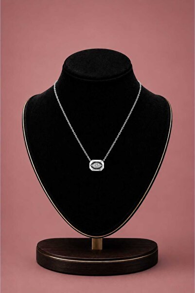 mdm style Zircon Stone Detailed Geometric Necklace