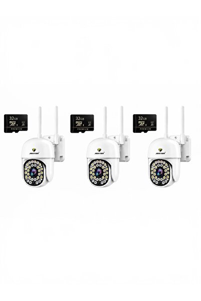 Jortan Pachet 3x Camere de Supraveghere WiFi de Exterior 1080P Full HD, Viziu...