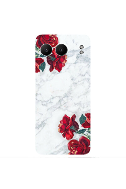 Other Oneplus Nord 4 red roses marble Transparent Silicone TPU Θήκη