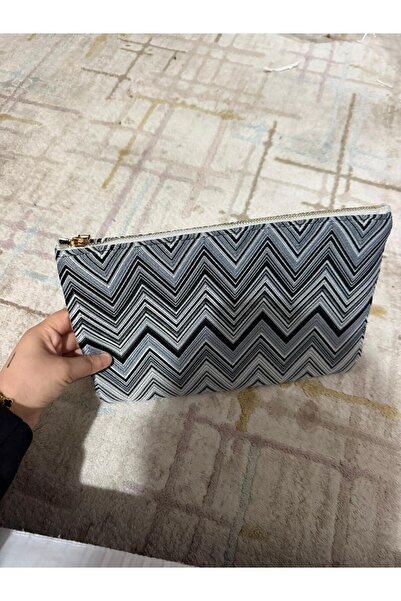 W WARGA Geantă plic cu model zigzag