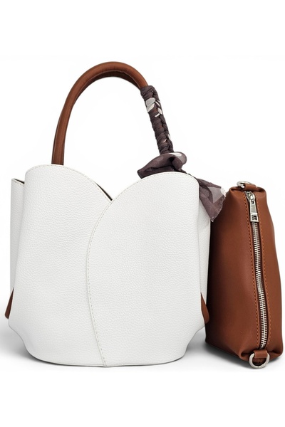 Evident White, Tulip Model, with Scarf, with Puppy, Cross Strap, Women's Hand...