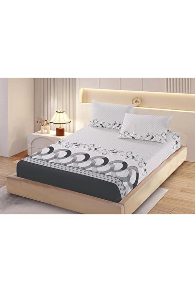 NufJoy Set cearceaf de pat cu elastic 180x200x25 cm si 2 fete perna 50x70 cm ...