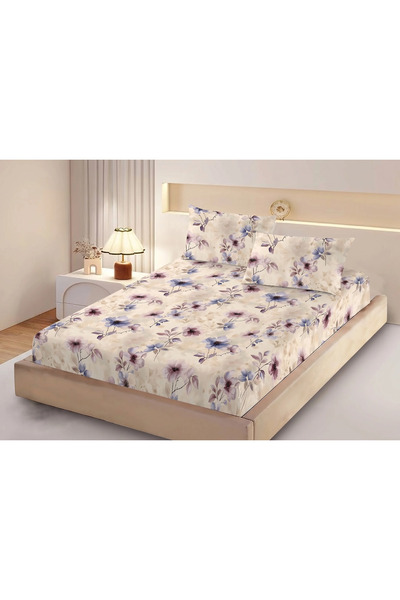 NufJoy Set cearceaf de pat cu elastic 180x200x25 cm si 2 fete perna 50x70 cm ...
