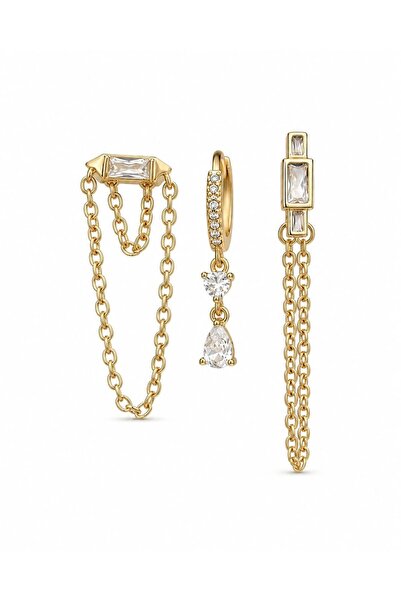 LEROSY CO. Special Series Zircon Stone 3-Piece Earring Set
