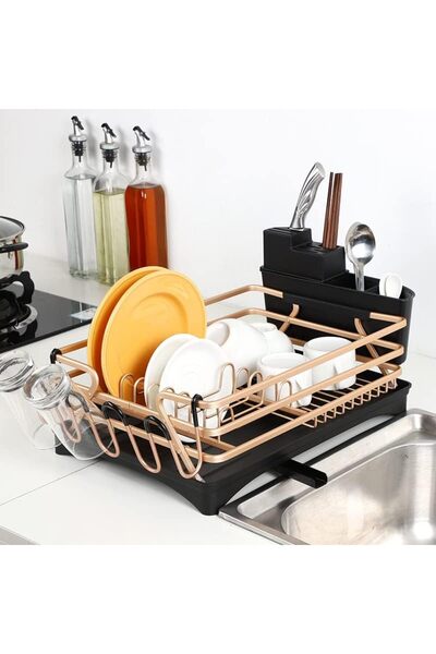 Arabest 100% Rustproof Dish Drainer Rack,Cutlery Drainage,Drainboard Set,Uten...