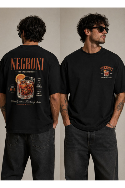 MiniHouse Μπλουζάκι NEGRONI DESIGN με στάμπα μπροστά και πίσω, σε μεγάλο μέγεθος