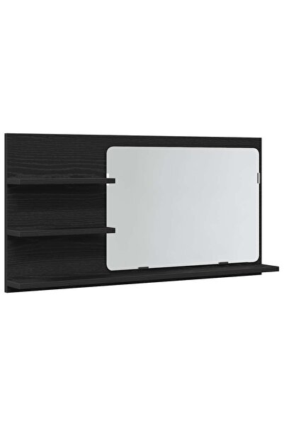 vidaxl Dulap cu oglindă pentru baie, stejar negru, 90x11x45 cm, lemn stratificat