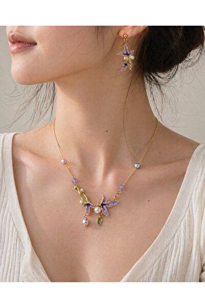VELVIA Elegant Purple Set Necklace and Earrings