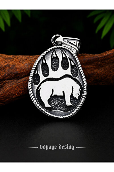 voyageaccessory 316L Stainless Steel Power and Freedom Symbol Bear Claw Pendant