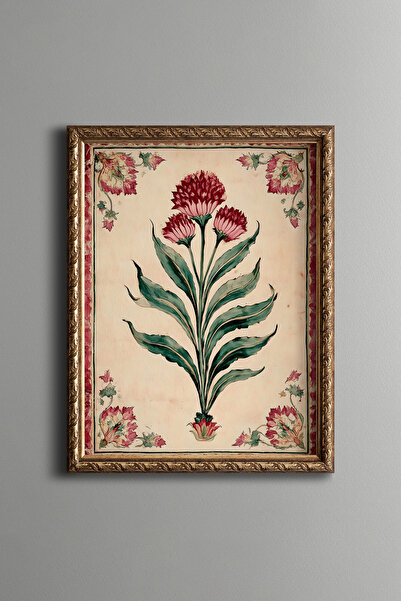 epiqart Karanfil Deseni - Vintage Desenli Çerçeve - İnce Model