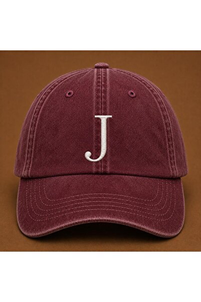 WeavedCo Letter "J" Special Design for Names Embroidered Vintage Washed Baseb...