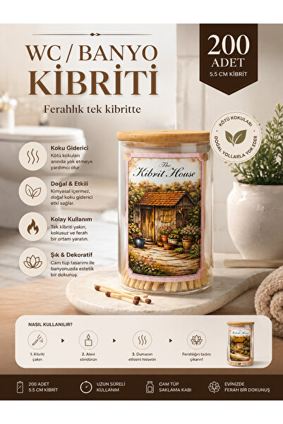 House WC & Banyo Koku Giderici Doğal Kibrit - The Kibrit (200 Adet)