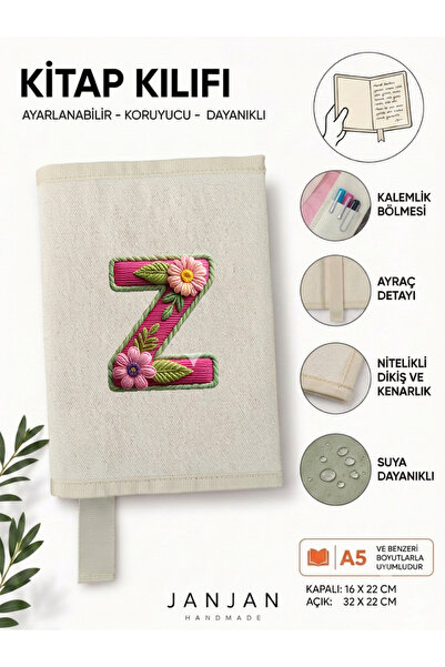 JANJAN DOĞAL KUMAŞ Kitap Kılıf,Yıkanabilir Kitap Kılıfı,Kitap Koruyucu,32x22 ...