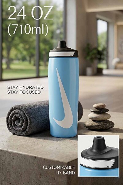 Nike Refuel 24 oz (710 ml) Mavi Sporcu Suluk Matara - Sızdırmaz Elit Suluk