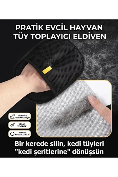 Vendortuning Elektrostatik Tüy Toplama Eldiveni Kedi Köpek Bakım Koltuk Halı Kıyafet Tüy Toplama