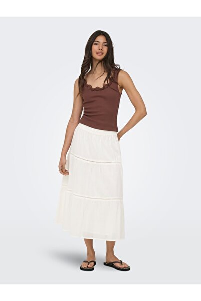 ONLY UZUN ETEK %100 PAMUK 15372413 ONLISABELLA LONG SKIRT WVN
