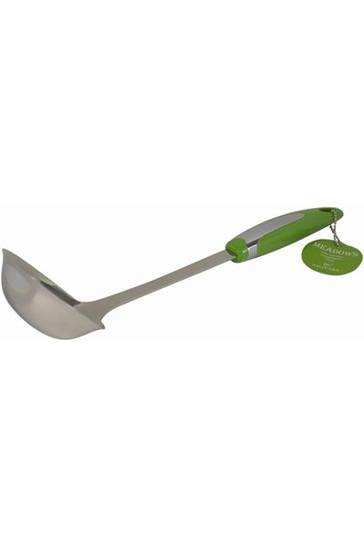 Meadows Soup Ladle, Green/Silver