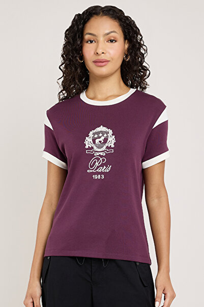 R&B Embroidered T-Shirt with Crew Neck and Short Sleeves