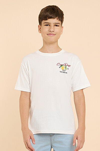 R&B Printed T-Shirt with Crew Neck and Short Sleeves