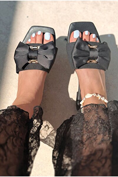 I Love Shoes Luxenor Black Satin Women's Slippers