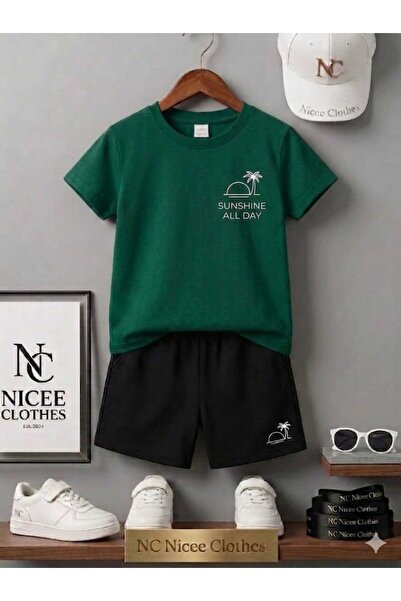 NC Nicee Clothes LETNJA DEČJA MAJICA I KRATKE HLAČE UNISEKS (BELE SA MALIM OZ...