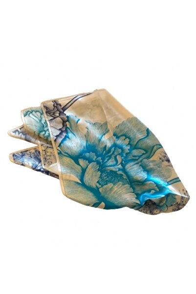 OMG Eșarfă Premium din Mătase Naturală 100% – Model Floral Artistic, 90 x 90 cm